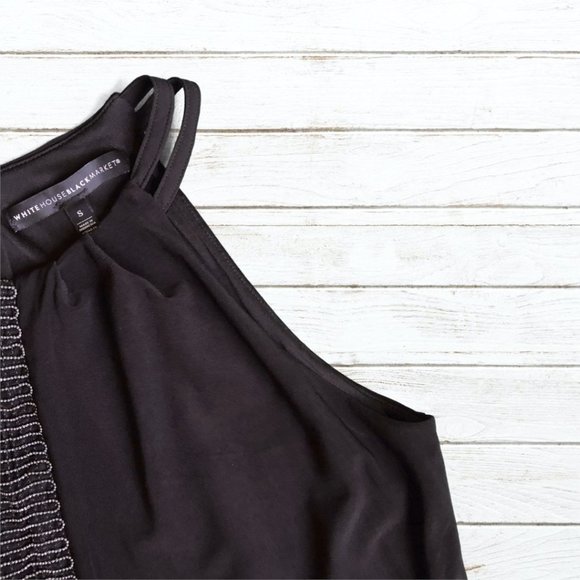 WHBM Black Beaded Sleeveless Tank Style Top - Picture 4 of 8